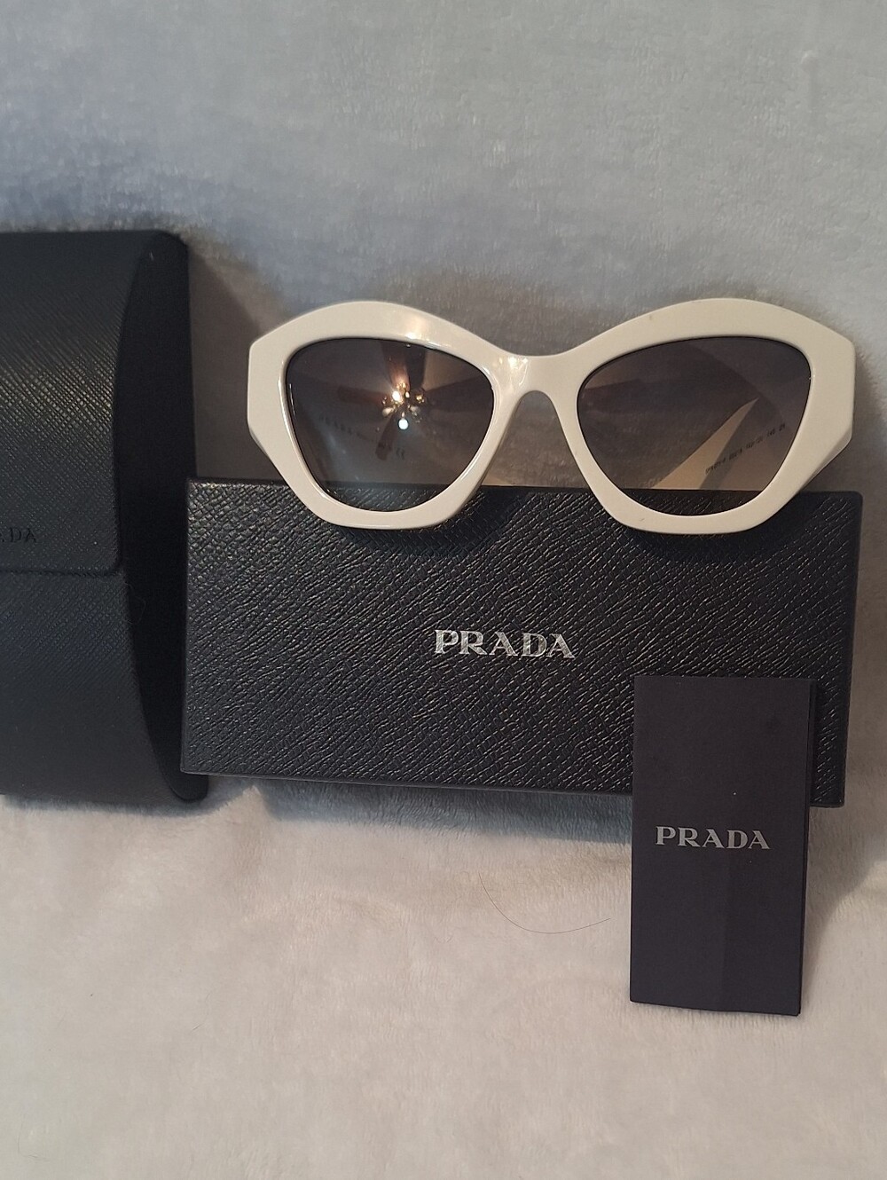 Prada White Cat-Eye Sunglasses